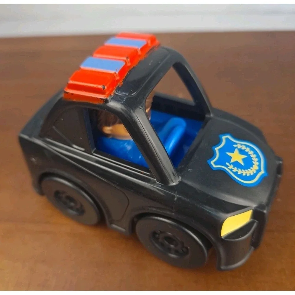Fisher Price Little People Wheelies Police Car Driver 2019 Black Vehicle
